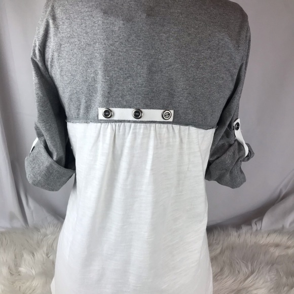 Neon Buddha Scoop Cowl Neck Tunic Grey/white XS - Picture 7 of 8
